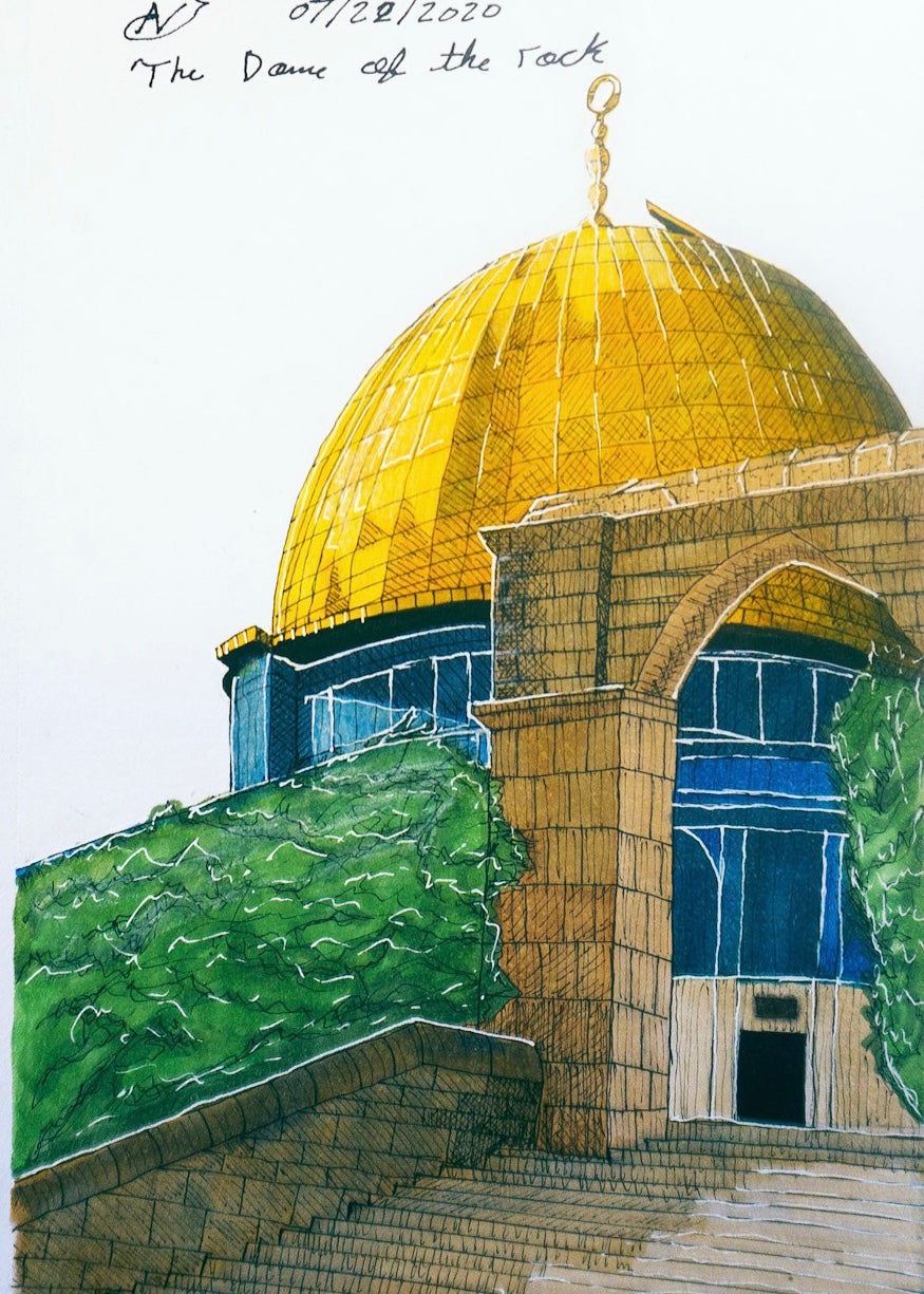 8.5” x 5.5” Dome of the Rock - Original Artwork