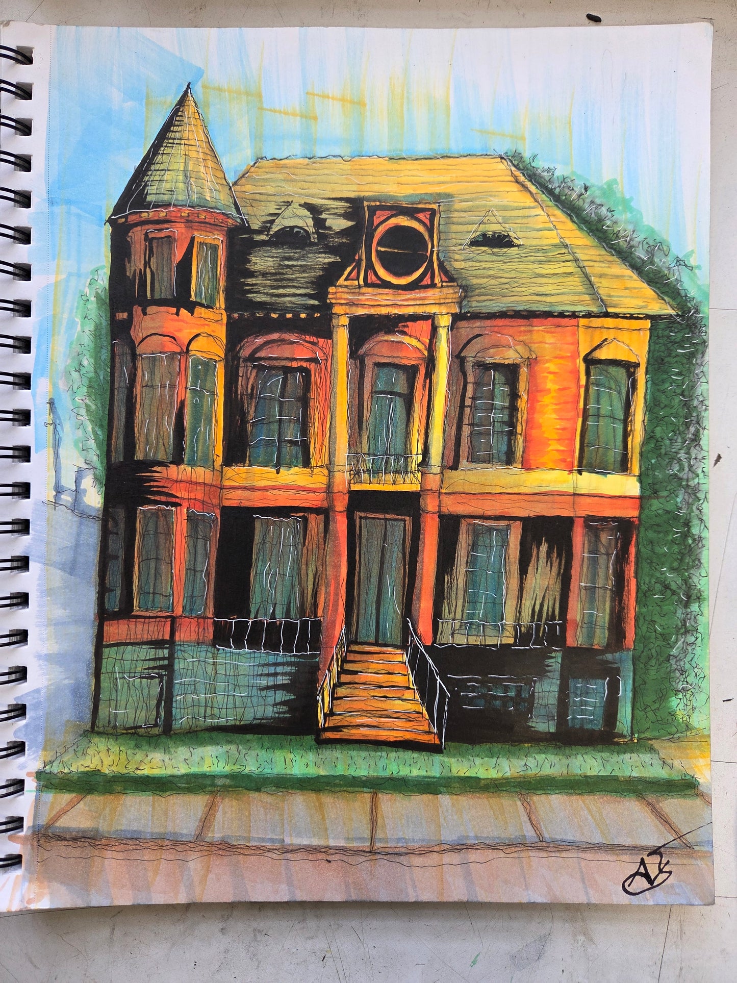 9" x 12" Kastner Mansion - Original art